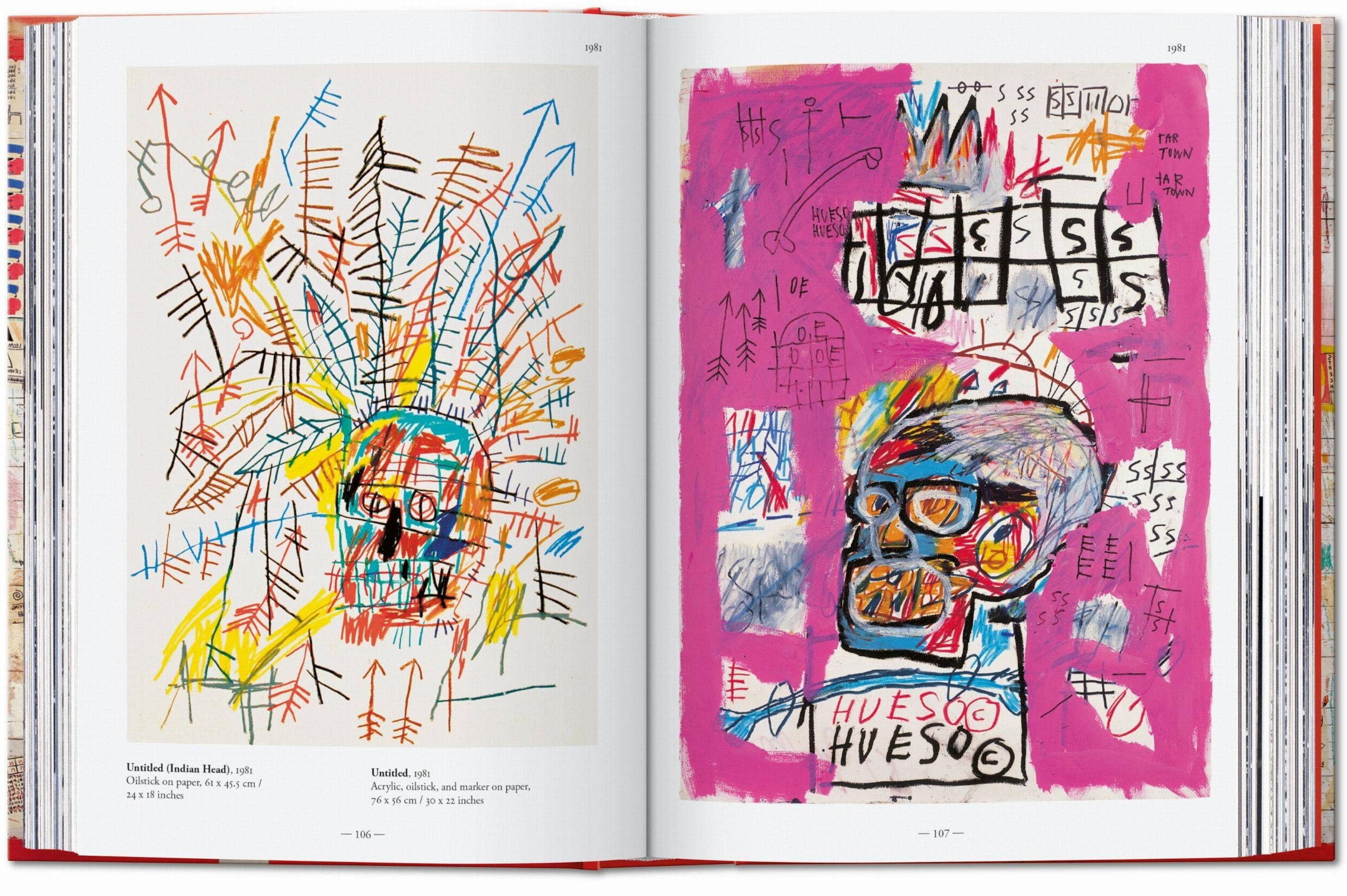 Το βιβλίο Jean-Michel Basquiat των εκδόσεων TASCHEN, με σκληρό εξώφυλλο που παρουσιάζει ένα από τα εμβληματικά νεο-εξπρεσιονιστικά έργα του καλλιτέχνη.