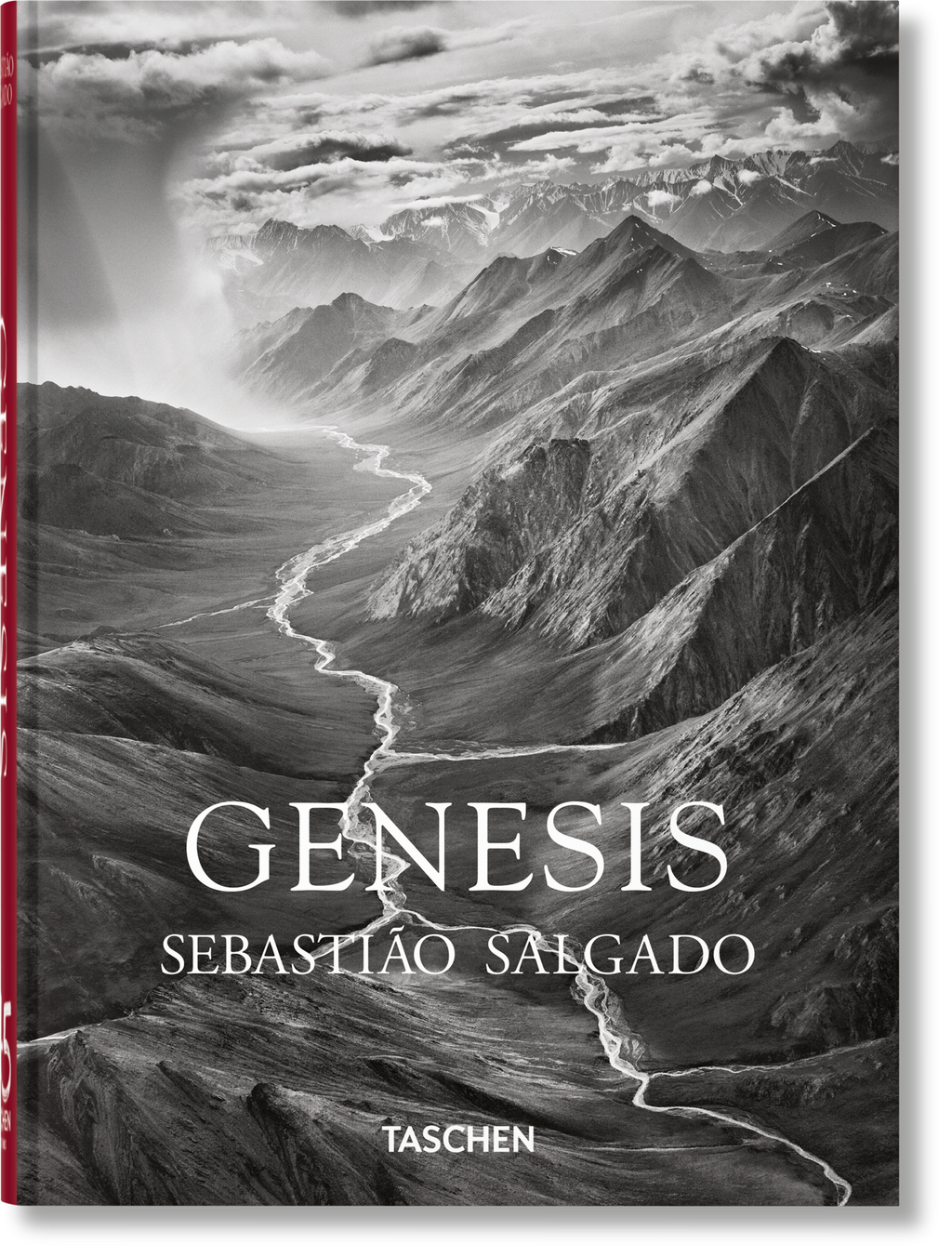 Το βιβλίο Genesis του Sebastião Salgado από τις εκδόσεις TASCHEN, με εμβληματική ασπρόμαυρη φωτογραφία της άγριας φύσης στο εξώφυλλο.