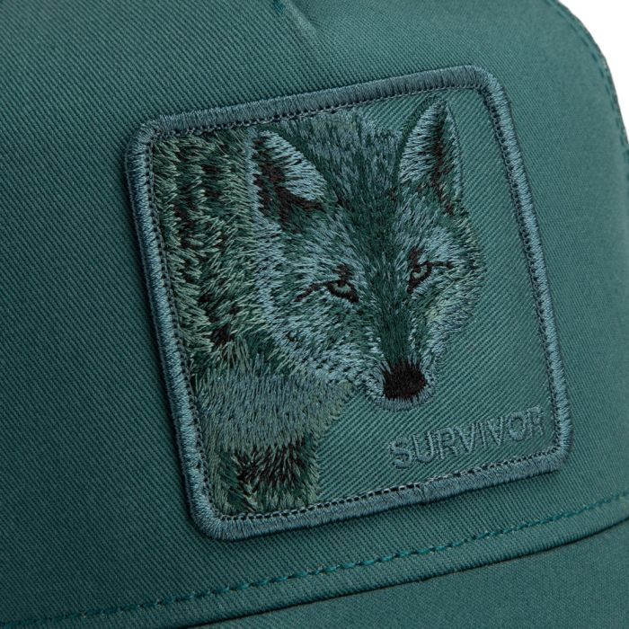 Αυθεντικό λαδί trucker καπέλο Goorin Bros. με κεντημένο patch λύκου και λαδί δίχτυ