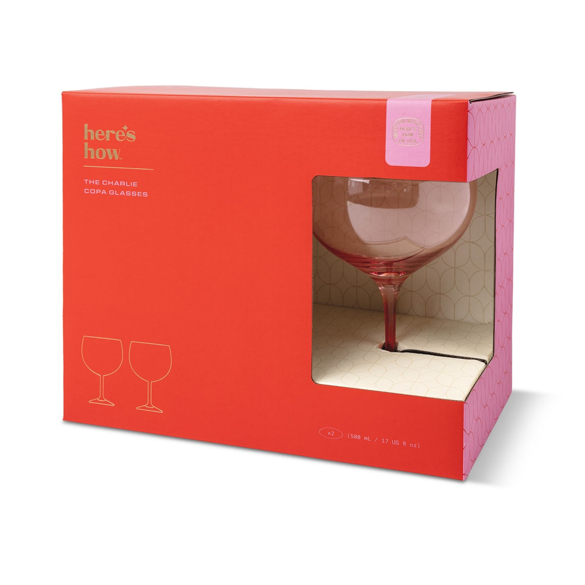 "The Charlie" Copa Glasses | Σετ 2 Δίχρωμα Ποτήρια (Blush & Cherry)