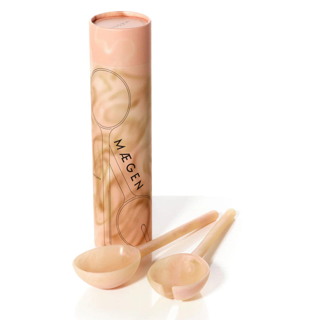 Resin Salad Servers Set 30cm | Coral