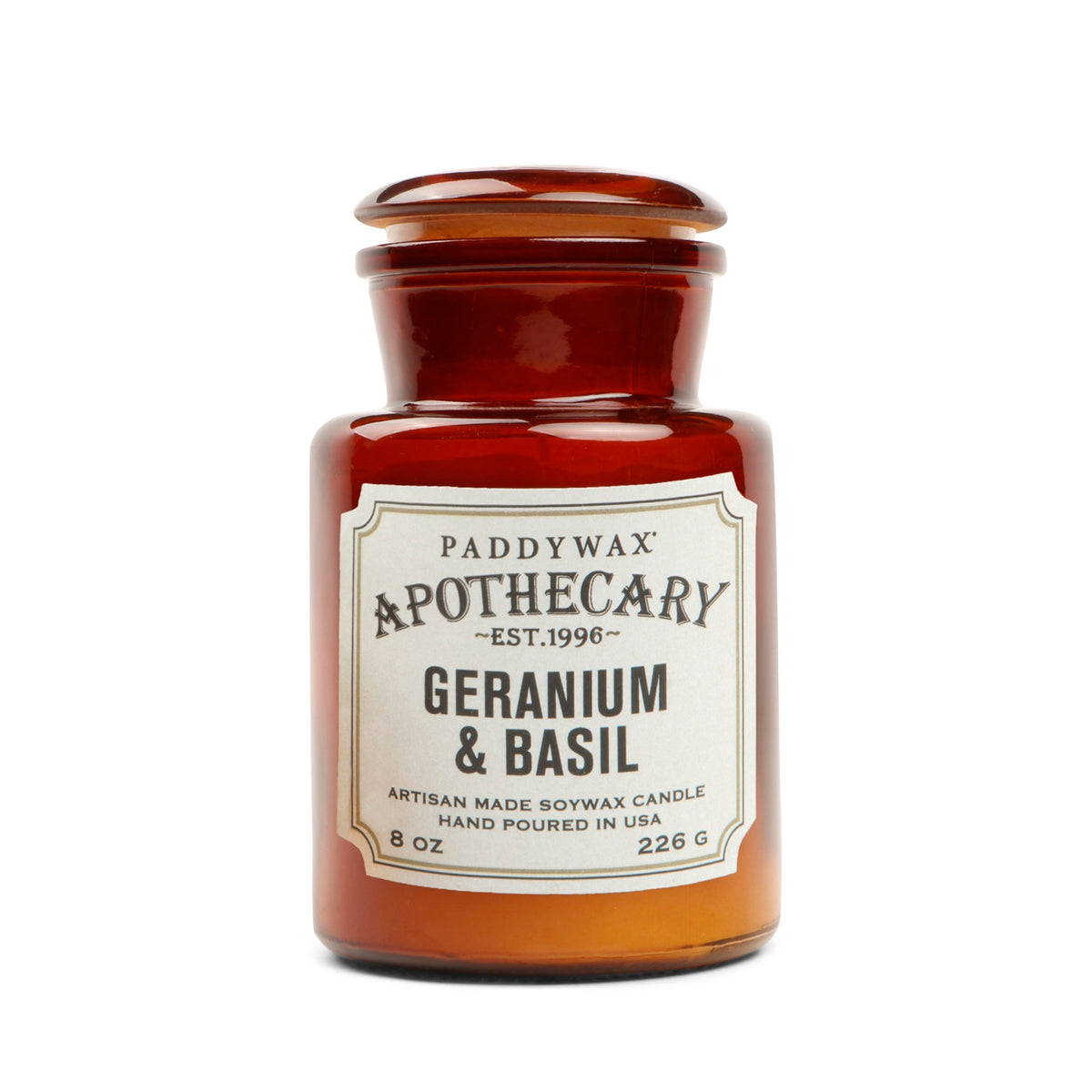 Apothecary Soy Candle | Geranium & Basil
