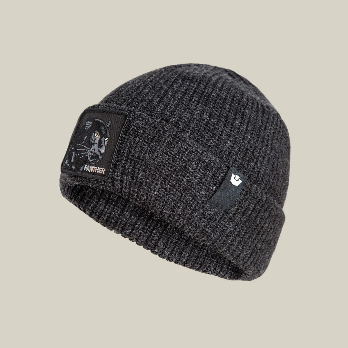 The Panther Beanie | Πλεκτό Σκουφάκι με Κεντητό Patch (Πάνθηρας)