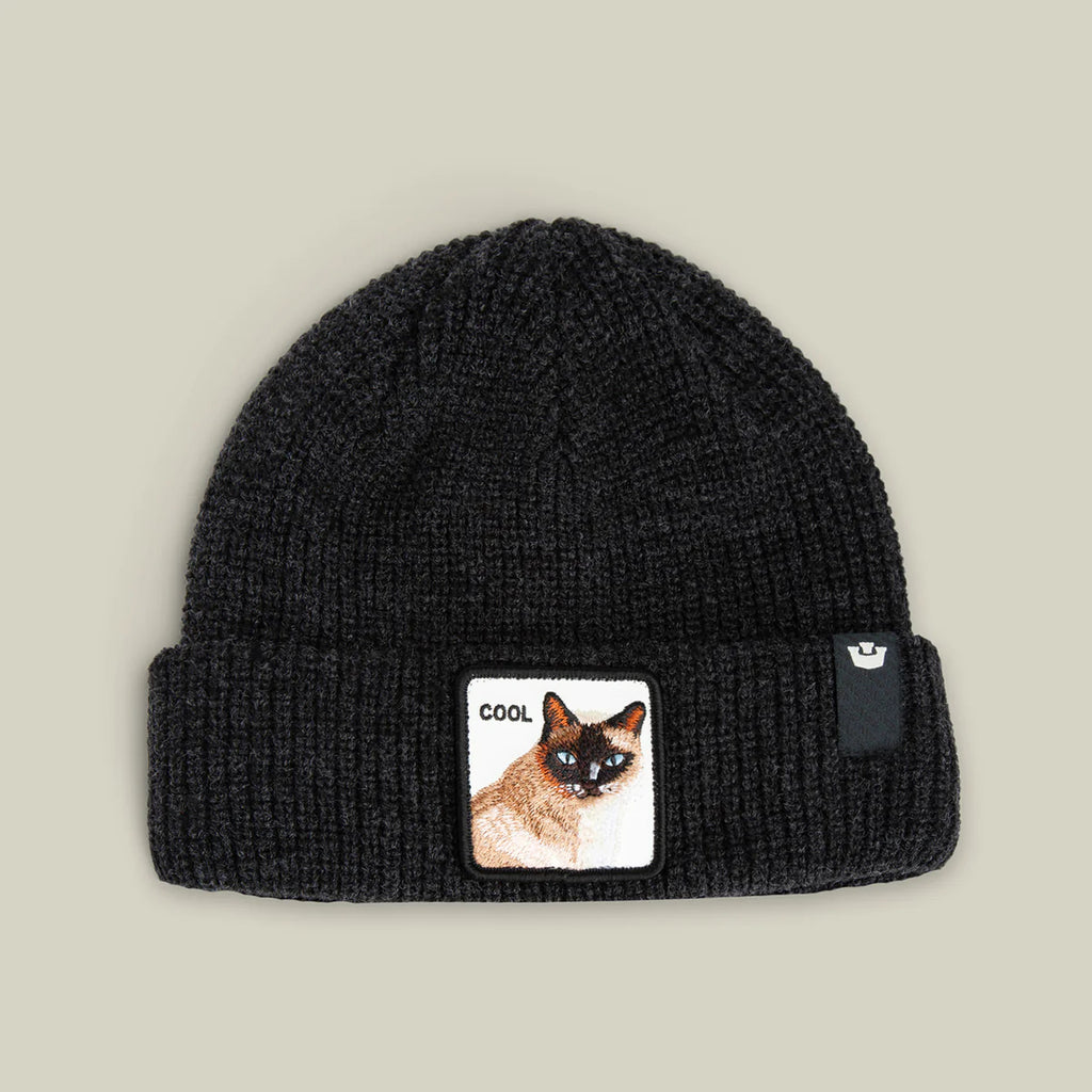 The Cool Beanie | Πλεκτό Σκουφάκι με Κεντητό Patch (Γάτα)