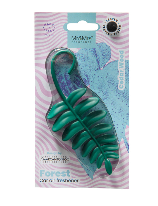 Fern Green αρωματικό χώρου και αυτοκινήτου σε μορφή φύλλου φτέρης σε πράσινο χρώμα από την Mr & Mrs Fragrance με άρωμα Cedarwood.