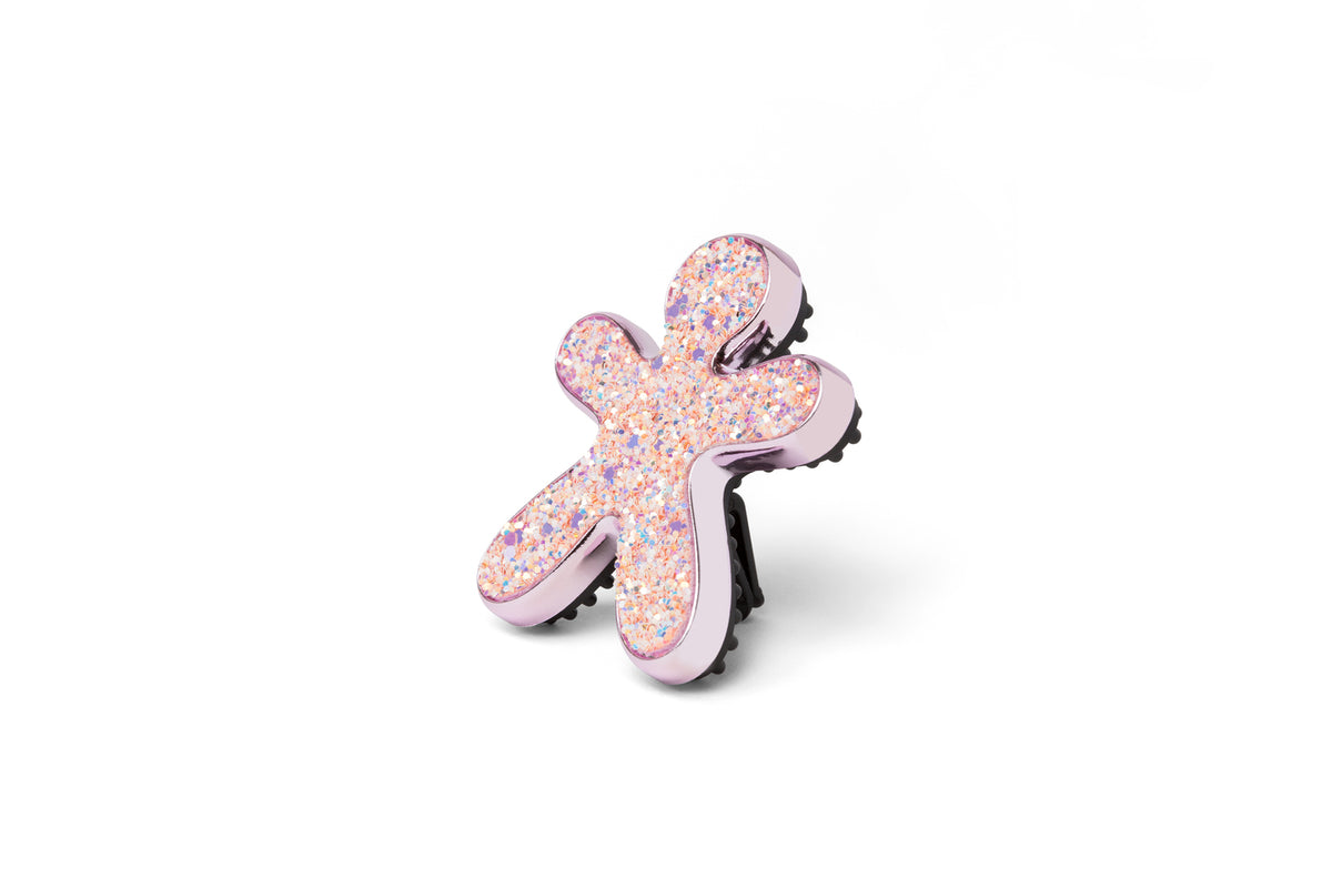 Niki Glitter Pink αρωματικό αυτοκινήτου σε σχήμα ανθρωπάκου με ροζ γκλίτερ φινίρισμα από την Mr & Mrs Fragrance με άρωμα Miss Rose και ανταλλακτικό.