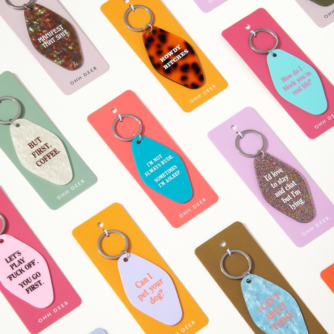 Ohh Deer "Love To Stay And Chat" Keyring | Χιουμοριστικό Μπρελόκ Κλειδιών