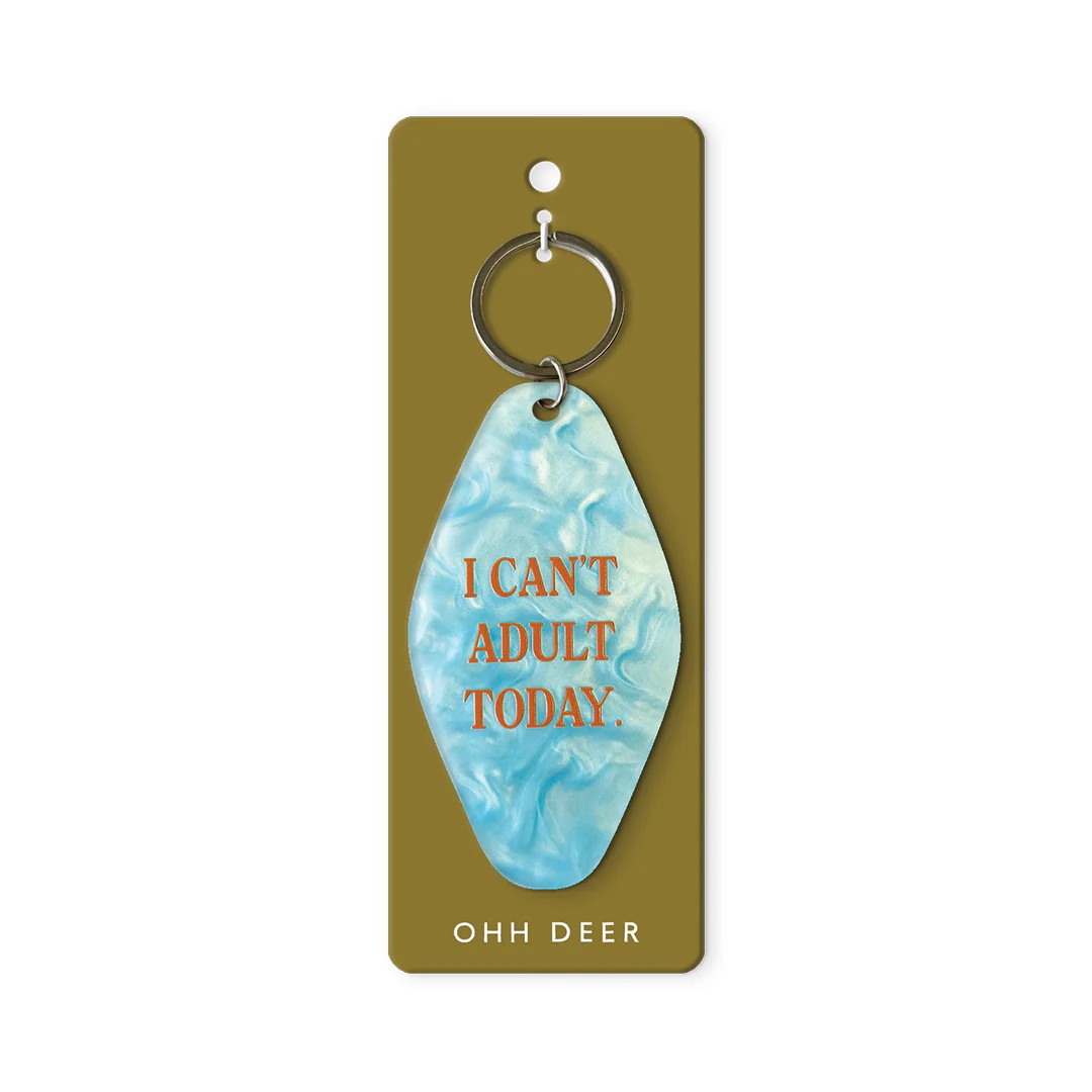 Ohh Deer "I Can't Adult Today" Keyring | Χιουμοριστικό Μπρελόκ Κλειδιών