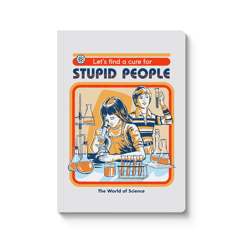 Ρετρό paperback σημειωματάριο Α5 "Cure for Stupid People" της Ohh Deer σε συνεργασία με τον Steven Rhodes, με σαρκαστικό vintage illustration.