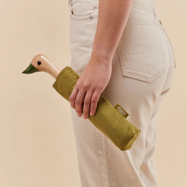 Compact ομπρέλα Original Duckhead Olive διπλωμένη