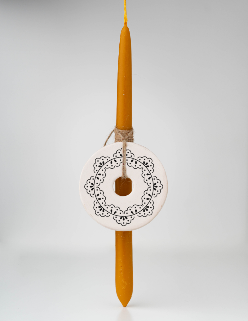 Λαμπάδα Κεραμικός Κηροστάτης | Κέντημα