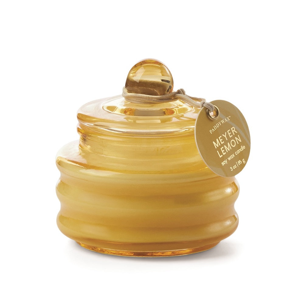 Beam Meyer Lemon κερί 85 g σε vintage κίτρινο γυάλινο βαζάκι με καπάκι