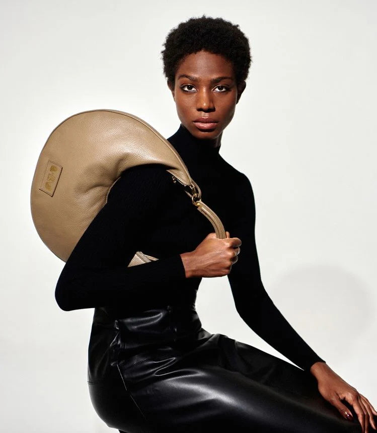 Rita Hobo Bag | Μαλακή Δερμάτινη Τσάντα Ώμου με Φερμουάρ & Λουράκι