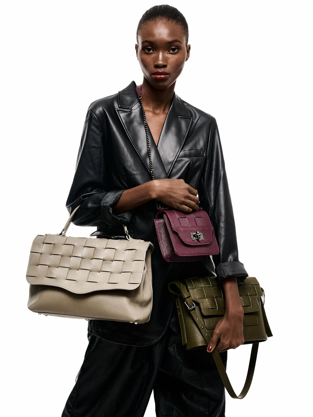 Terpsichore Tote Bag | Δερμάτινη & Suede Τσάντα Ώμου με Καπάκι