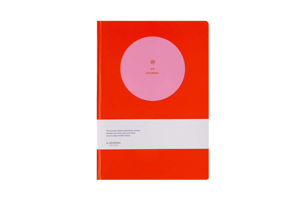 A-Journal A4 Blank Notebook | Circle Pink Red