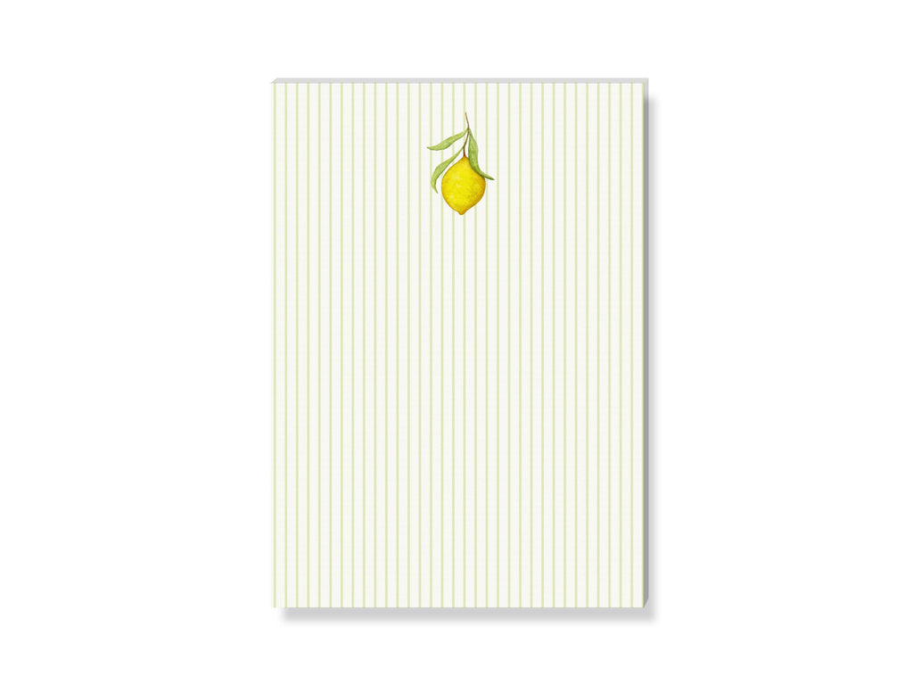 Χειροποίητο μπλοκ σημειώσεων SANS.design με σχέδιο λεμόνια σε τεχνική watercolor, 50 φύλλα, μέγεθος A6