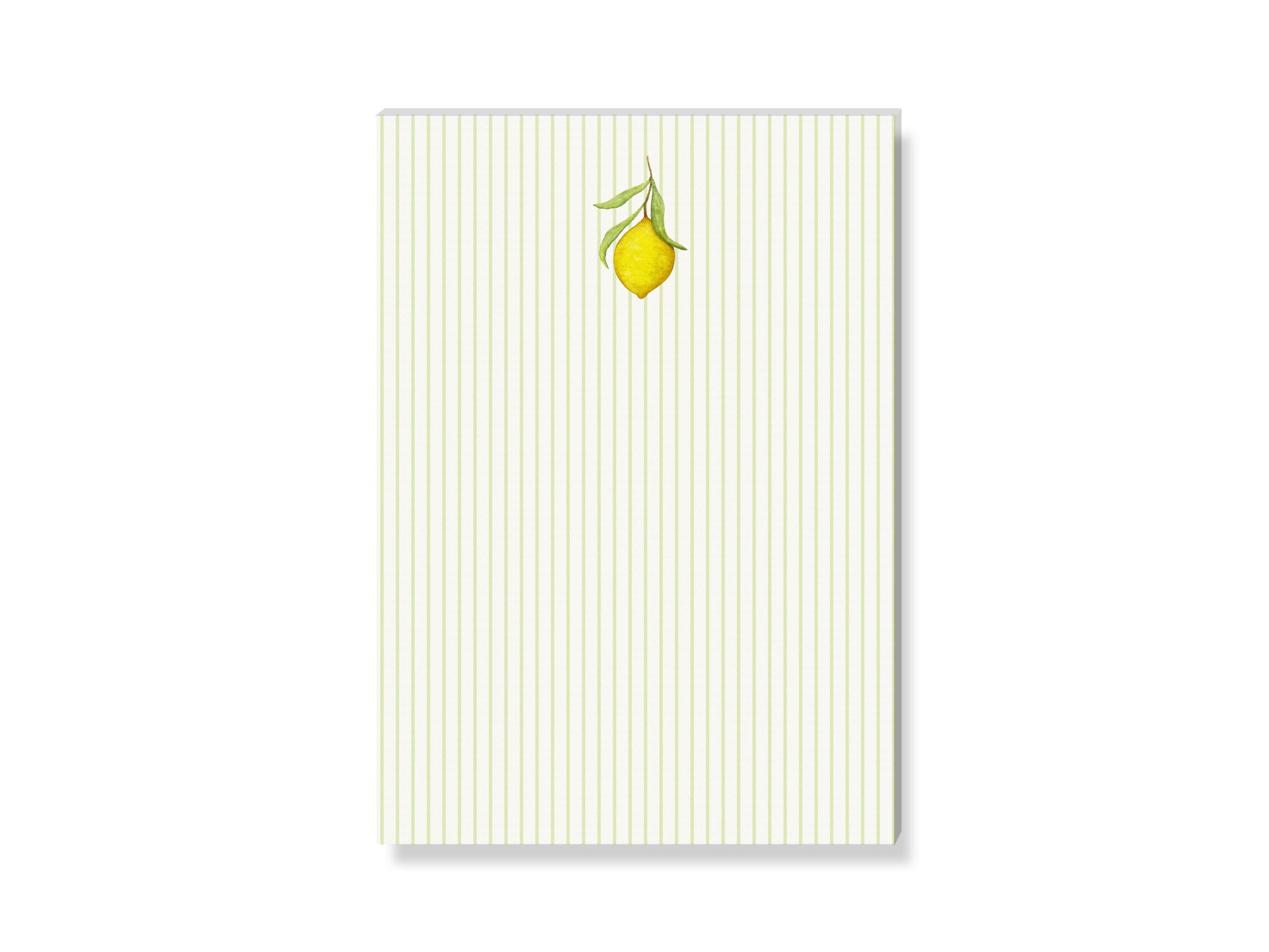 Χειροποίητο μπλοκ σημειώσεων SANS.design με σχέδιο λεμόνια σε τεχνική watercolor, 50 φύλλα, μέγεθος A6