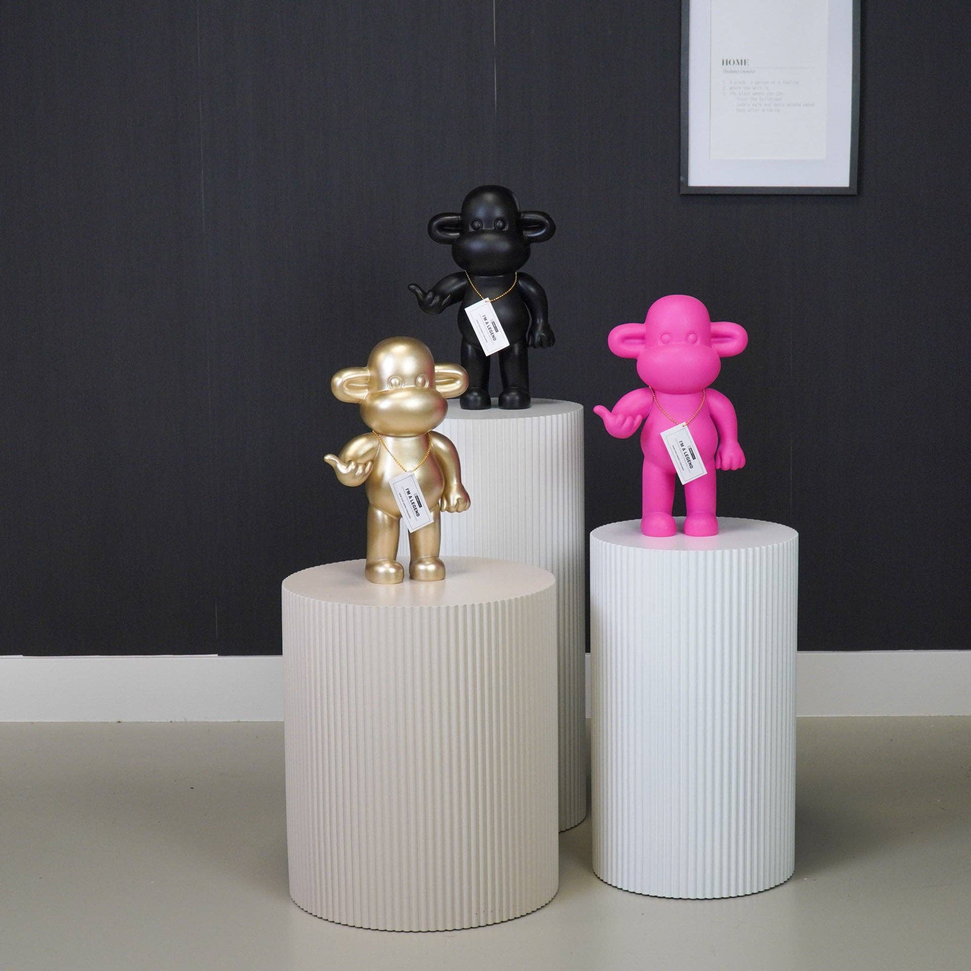 Διακοσμητική φιγούρα μαϊμούς House Vitamin σε χρυσό χρώμα, σε καθιστή στάση, μέγεθος Large.