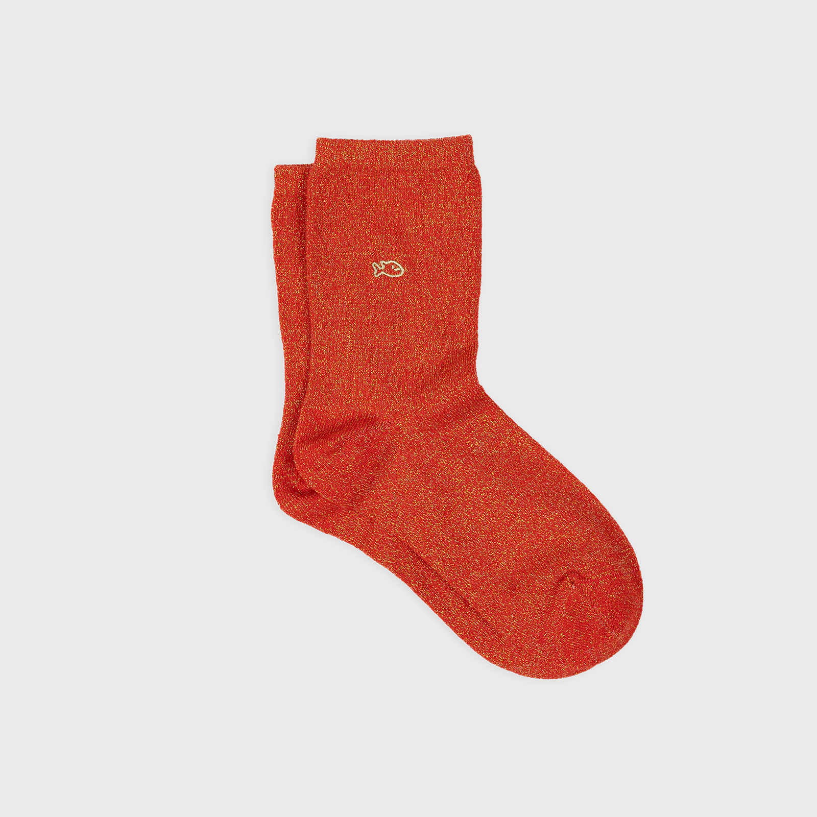Sparkly socks in combed cotton Plain | Orange