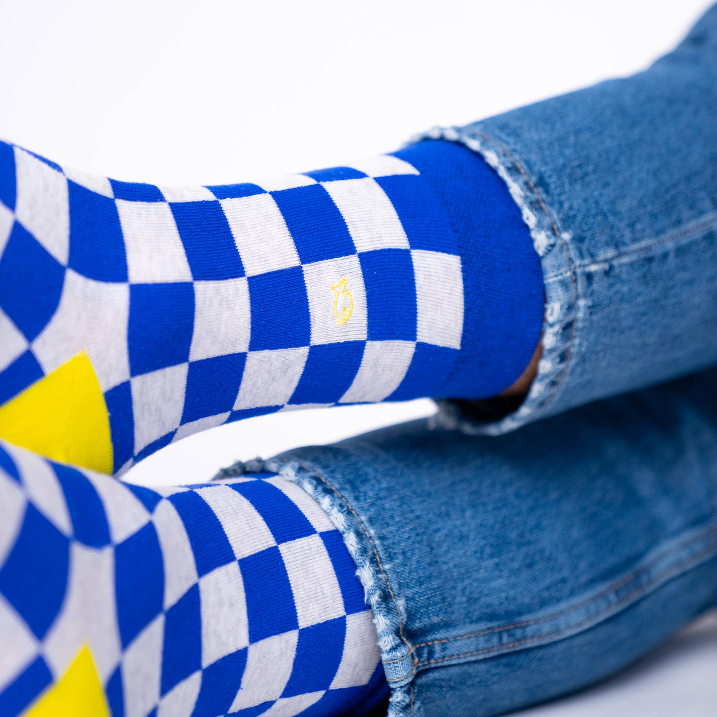 Ανδρικές κάλτσες Billybelt με καρό μοτίβο Marina Bay σε αποχρώσεις του μπλε, από premium χτενισμένο βαμβάκι.