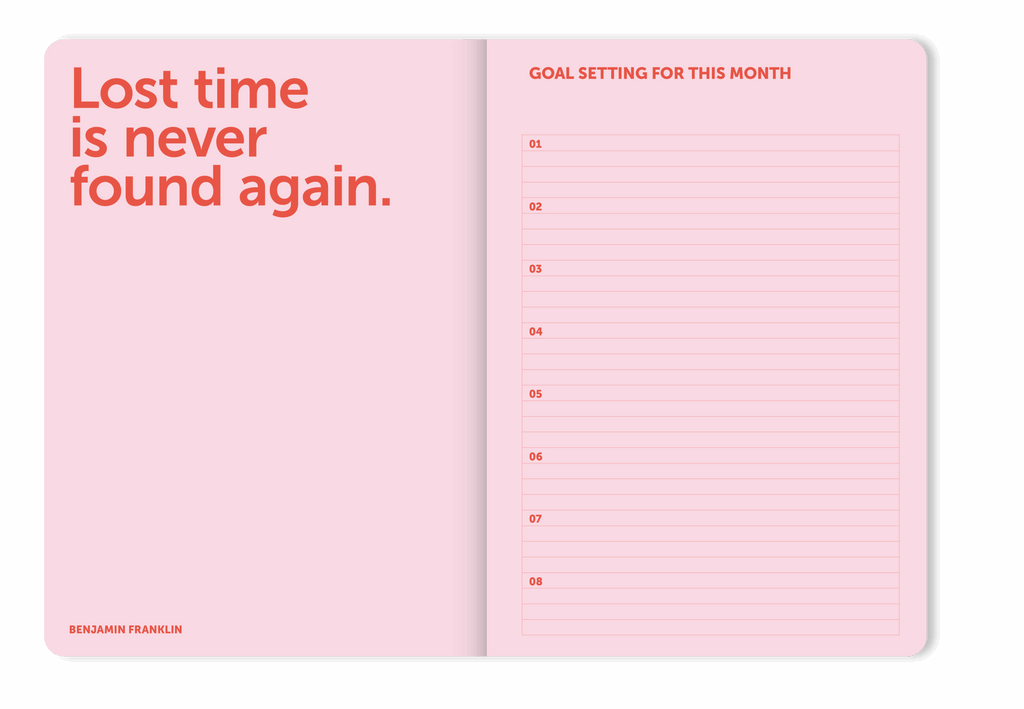 A-Journal Spiral Organiser 2026 | Pink Red (25 x 19cm)