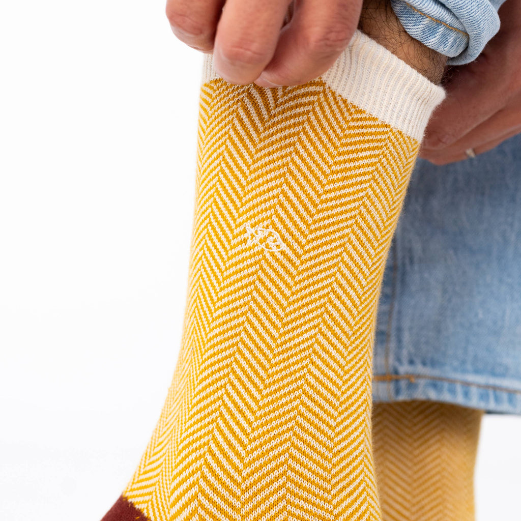 Chevron Dune Combed Cotton Socks