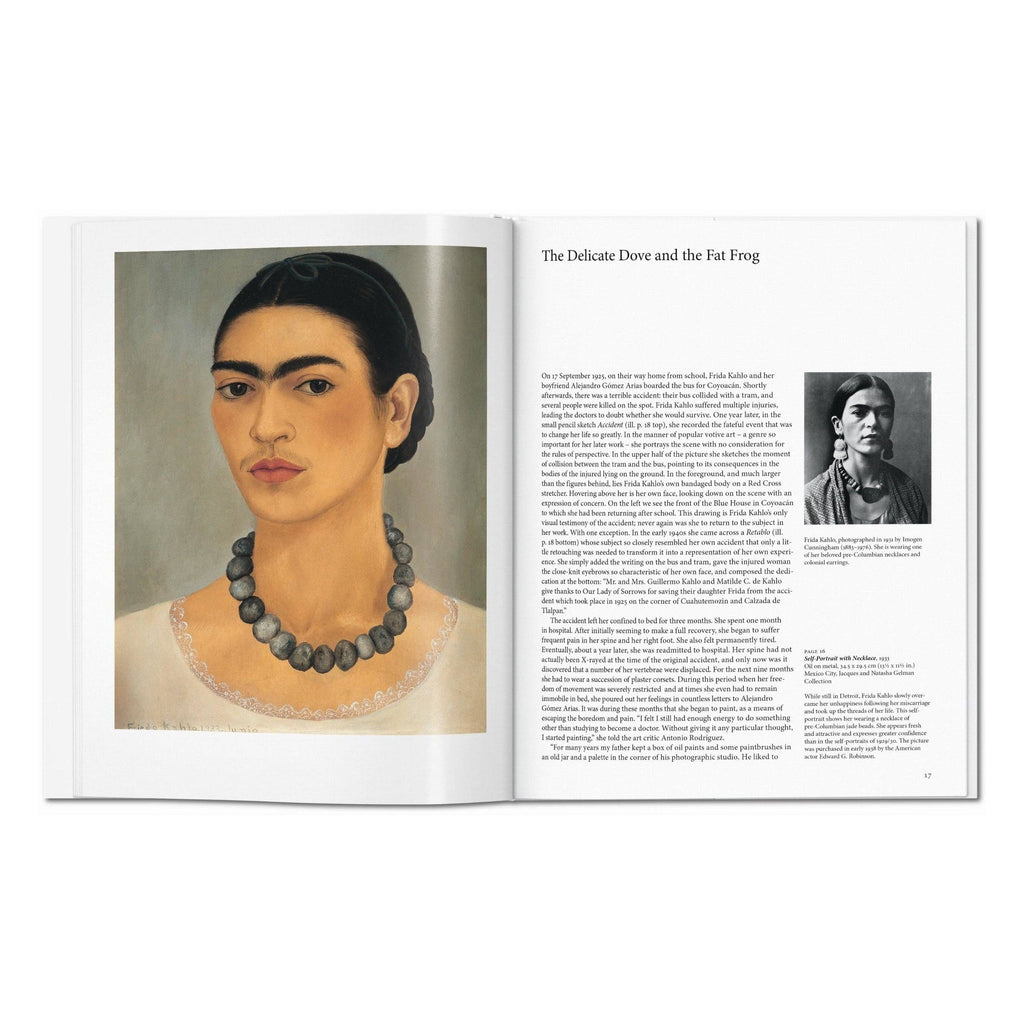 Το premium σκληρόδετο βιβλίο "Frida Kahlo. The Complete Paintings" του εκδοτικού οίκου TASCHEN, με την εμβληματική αυτοπροσωπογραφία της καλλιτέχνιδας στο εξώφυλλο.