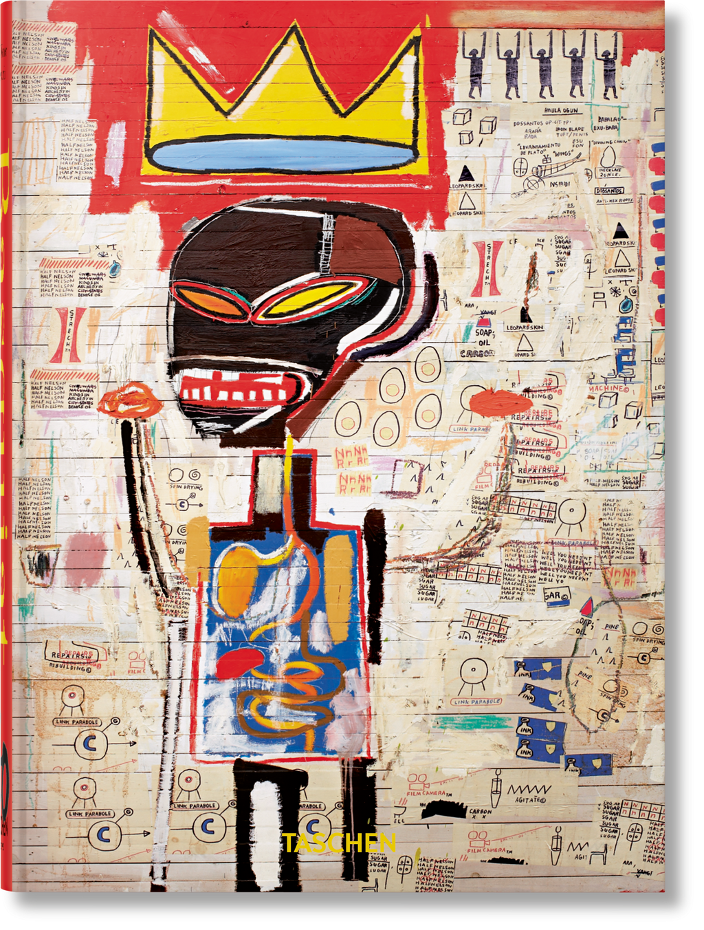 Το βιβλίο Jean-Michel Basquiat των εκδόσεων TASCHEN, με σκληρό εξώφυλλο που παρουσιάζει ένα από τα εμβληματικά νεο-εξπρεσιονιστικά έργα του καλλιτέχνη.