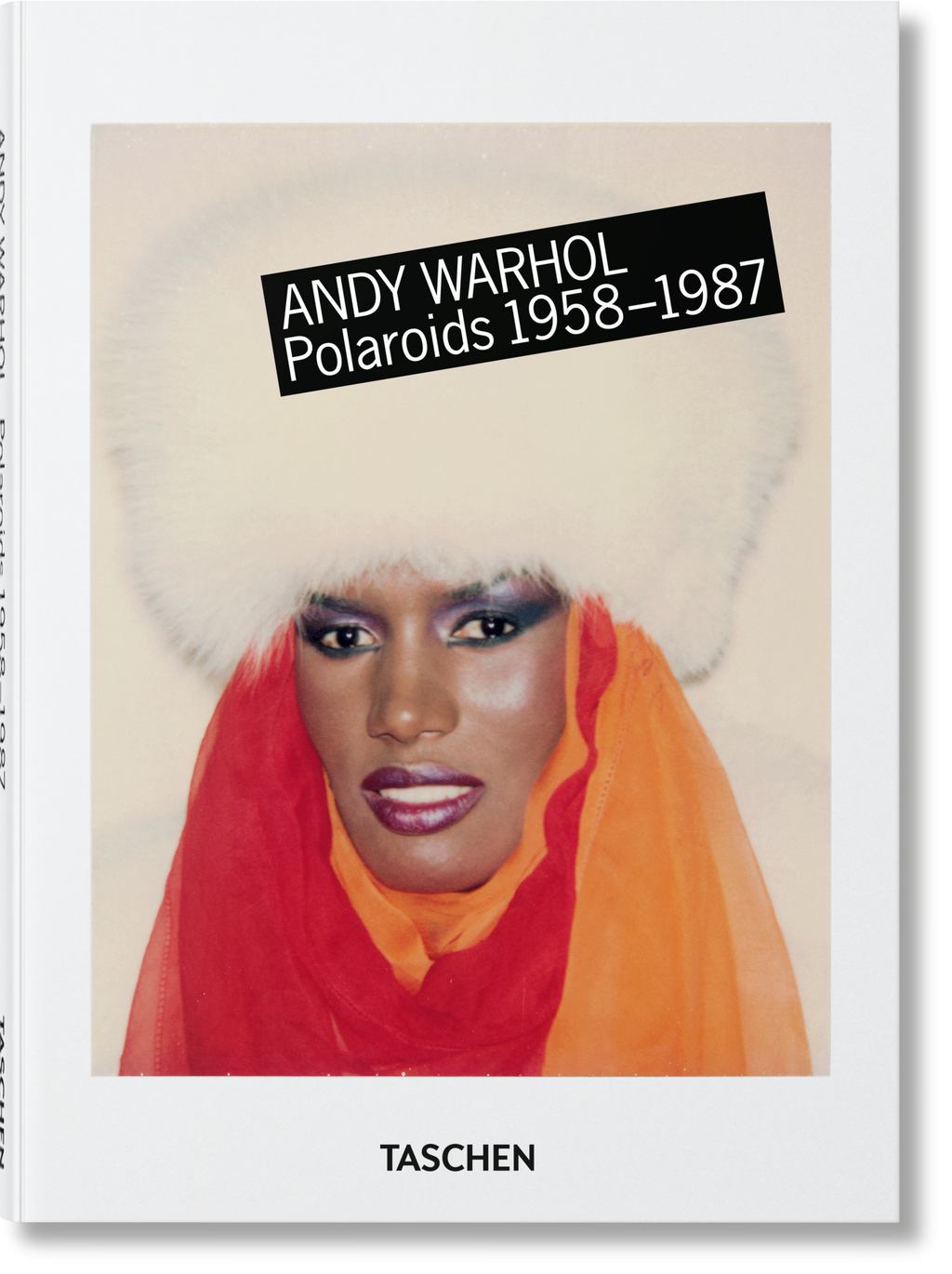 Το βιβλίο Andy Warhol Polaroids των εκδόσεων TASCHEN, με σκληρό εξώφυλλο που παρουσιάζει στιγμιότυπα Polaroid του καλλιτέχνη.