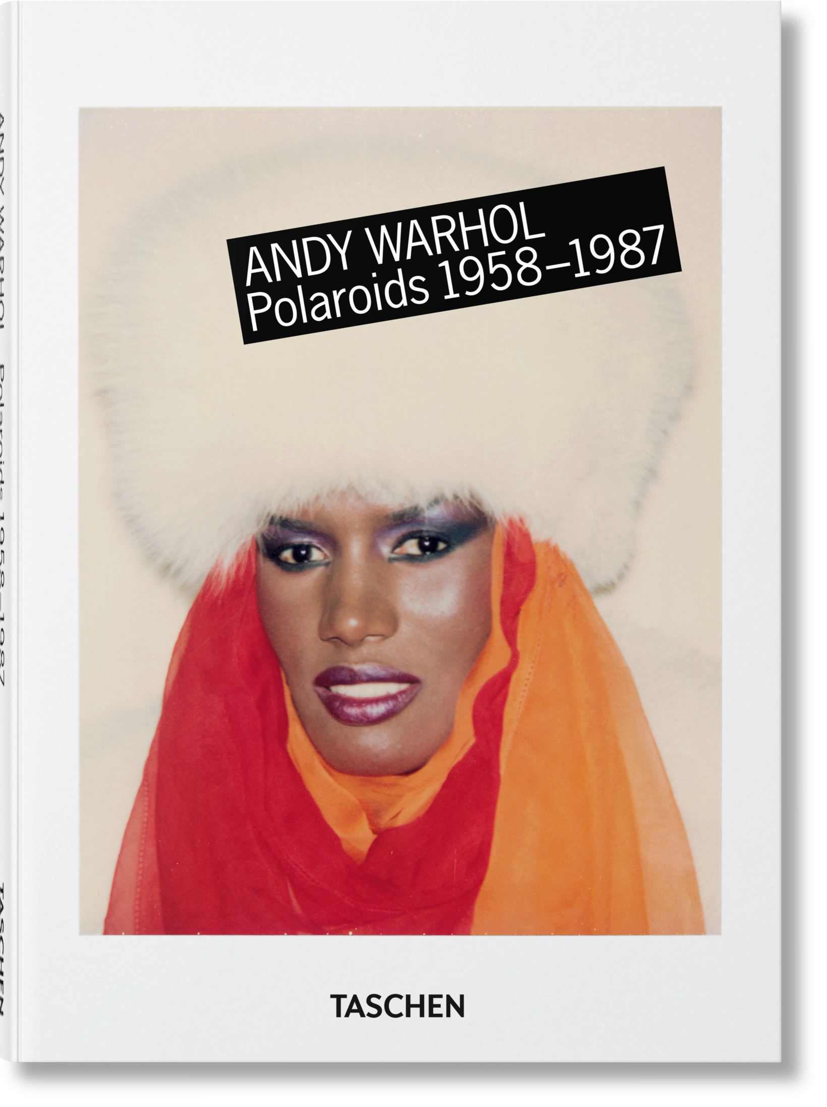 Το βιβλίο Andy Warhol Polaroids των εκδόσεων TASCHEN, με σκληρό εξώφυλλο που παρουσιάζει στιγμιότυπα Polaroid του καλλιτέχνη.