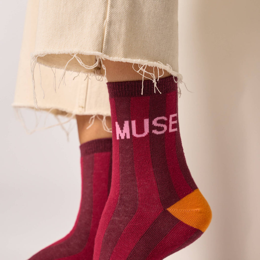Combed Cotton Striped Socks | Muse